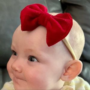 Red Velvet Baby Girl Bow